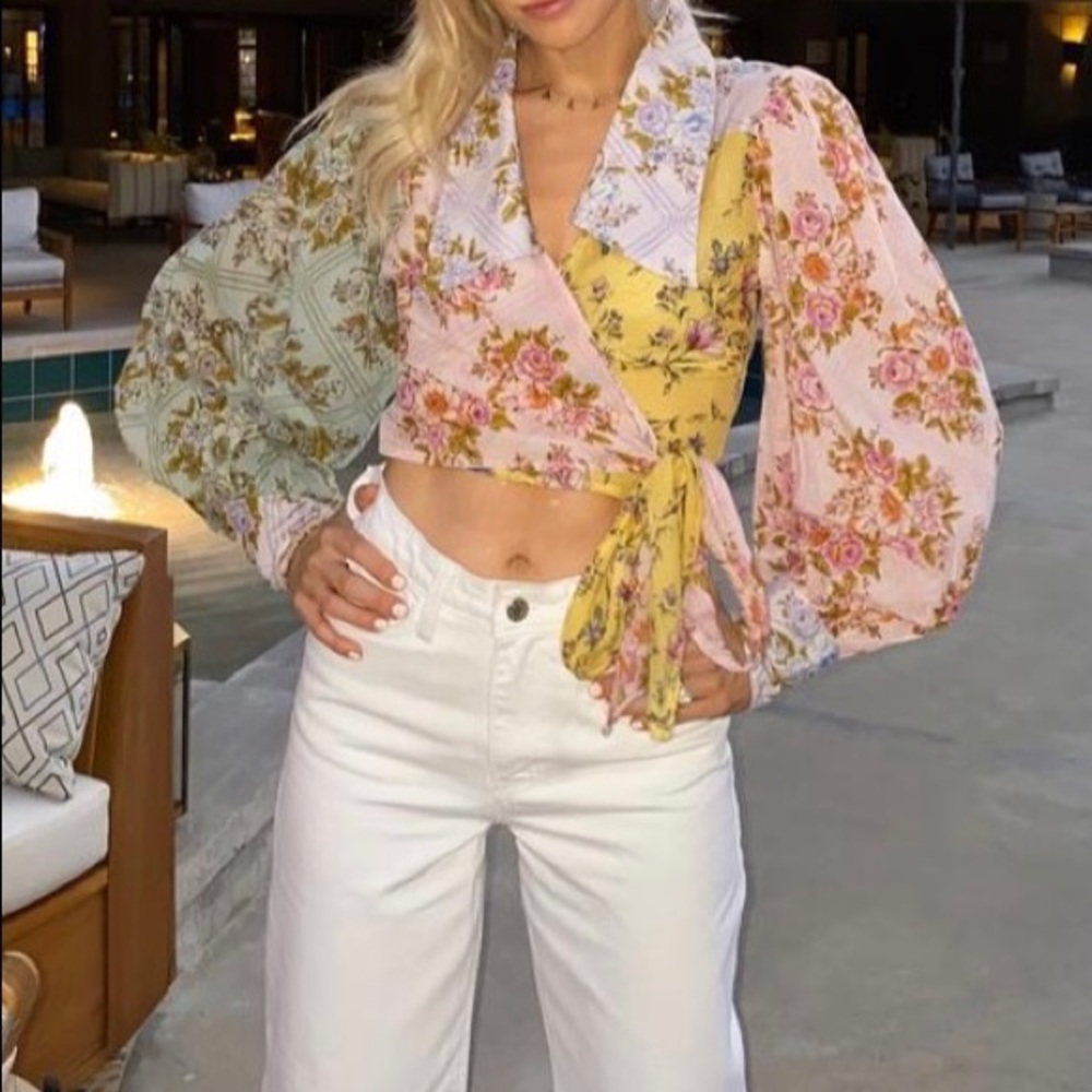 Free people lucky penny wrap top
